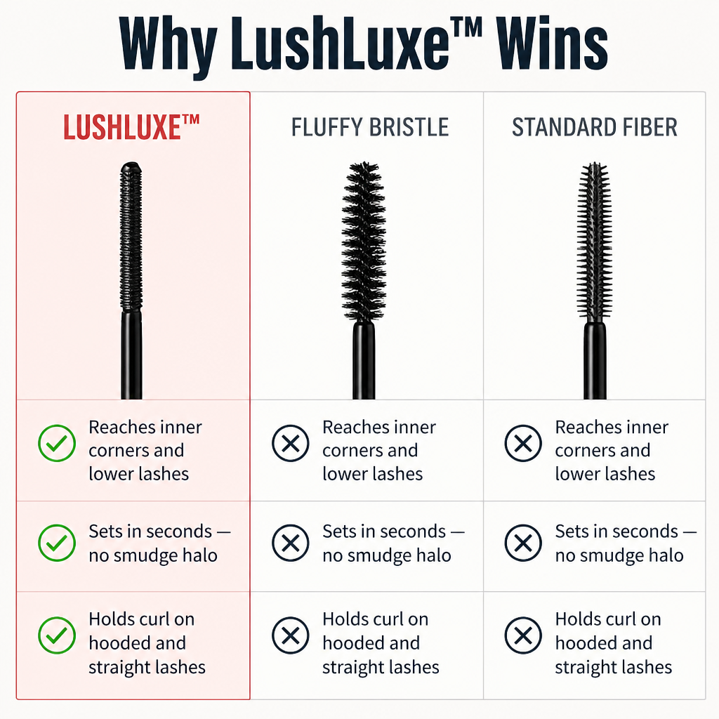 LushLuxe™ — Catch Every Tiny Lash Without the Mid-Day Smudge Halo