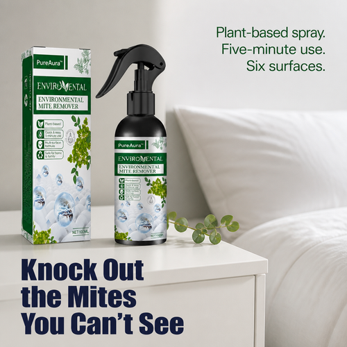 PureAura™ — Spray Away Invisible Mites From Beds, Sofas & Pet Nests in Seconds