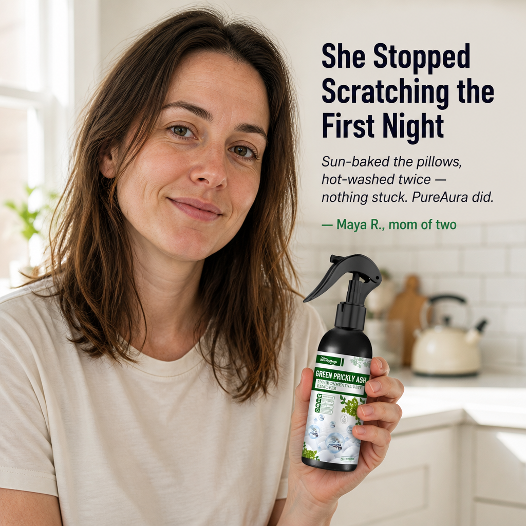 PureAura™ — Spray Away Invisible Mites From Beds, Sofas & Pet Nests in Seconds