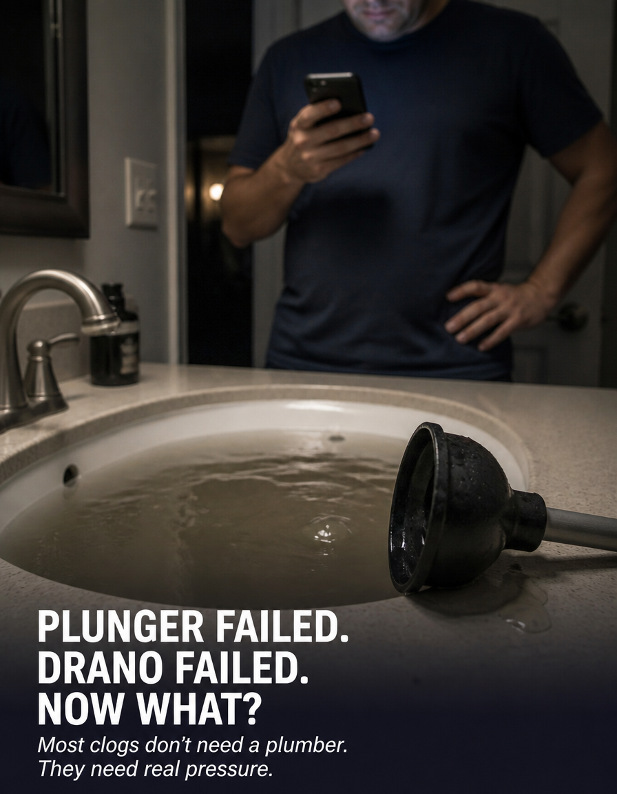 FlowForce™ — Blast Stubborn Clogs Loose in Seconds Without a Plumber