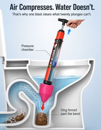 FlowForce™ — Blast Stubborn Clogs Loose in Seconds Without a Plumber