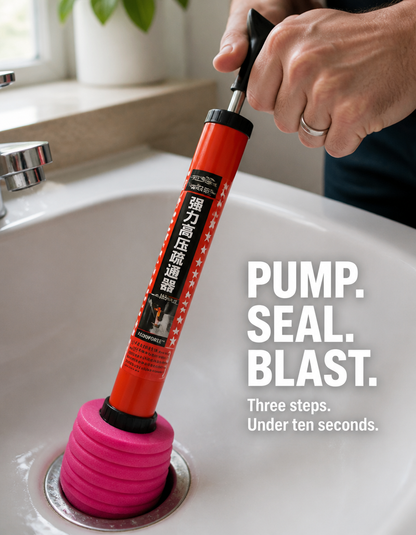 FlowForce™ — Blast Stubborn Clogs Loose in Seconds Without a Plumber