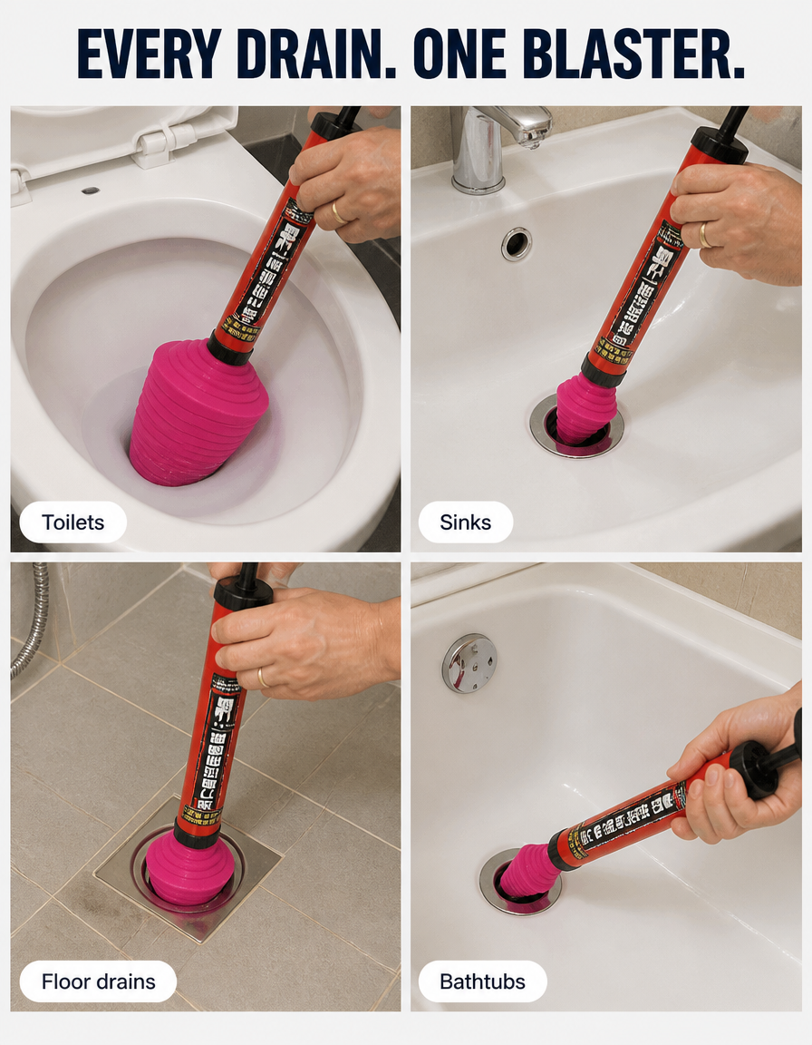 FlowForce™ — Blast Stubborn Clogs Loose in Seconds Without a Plumber