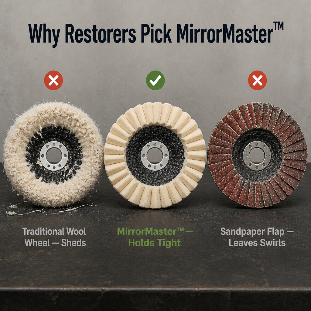 MirrorMaster™ — Strip Rust & Polish Metal to a Mirror Shine in One Pass