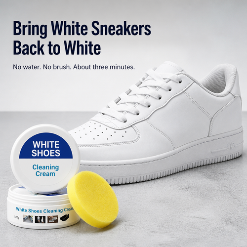 NovaStep™ — Wipe Yellowed, Scuffed Sneakers Back to Bright White Without Scrubbing