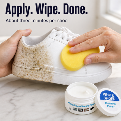 NovaStep™ — Wipe Yellowed, Scuffed Sneakers Back to Bright White Without Scrubbing