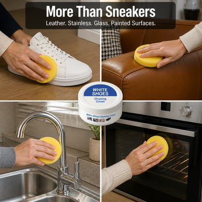 NovaStep™ — Wipe Yellowed, Scuffed Sneakers Back to Bright White Without Scrubbing