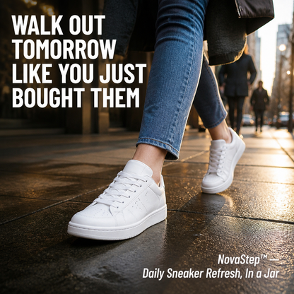 NovaStep™ — Wipe Yellowed, Scuffed Sneakers Back to Bright White Without Scrubbing