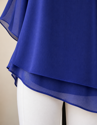 RamiraBreeze™ – Flowy Chiffon Blouse with Split Petal Sleeves