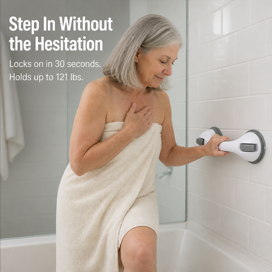 SafeGrip™ — Lock In Solid Bathroom Safety in 30 Seconds, No Drill Required