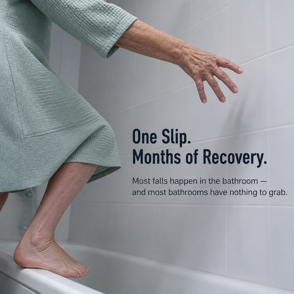 SafeGrip™ — Lock In Solid Bathroom Safety in 30 Seconds, No Drill Required
