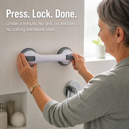 SafeGrip™ — Lock In Solid Bathroom Safety in 30 Seconds, No Drill Required
