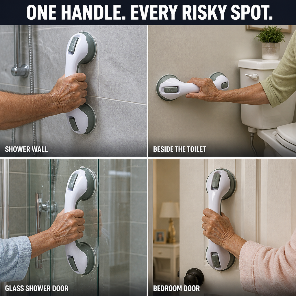 SafeGrip™ — Lock In Solid Bathroom Safety in 30 Seconds, No Drill Required