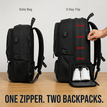 Voygrace™ Expandable Travel Backpack — Carry 3 Days of Travel Without Ever Checking a Bag