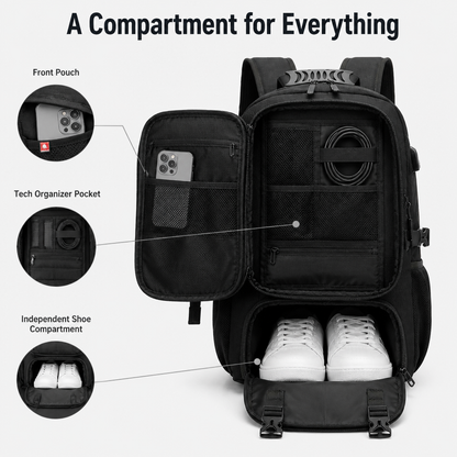 Voygrace™ Expandable Travel Backpack — Carry 3 Days of Travel Without Ever Checking a Bag