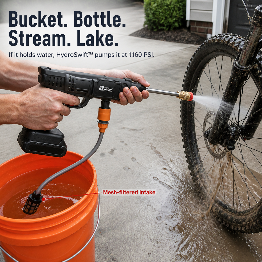 HydroSwift™ — Cut Cord Clutter and Blast Dirt Away Anywhere, Instantly