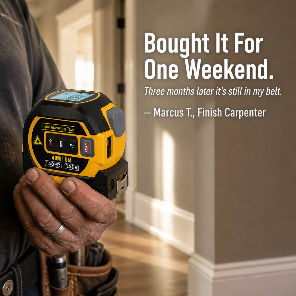 LaserCraft™ ProTape — Measure Long Walls Solo in Seconds With Pinpoint Laser Accuracy