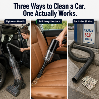 SwiftSweep™ — Pull Crumbs, Hair & Dust From Spots Big Vacuums Miss