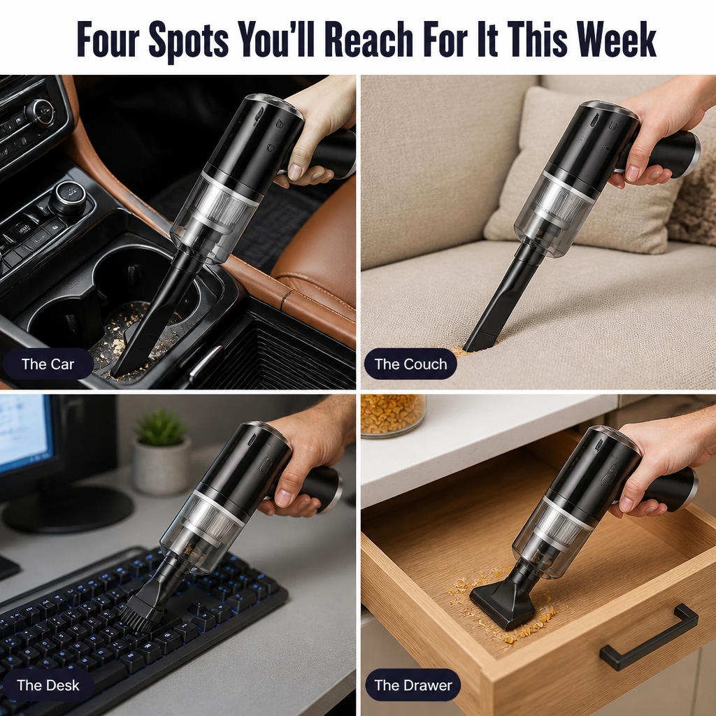SwiftSweep™ — Pull Crumbs, Hair & Dust From Spots Big Vacuums Miss