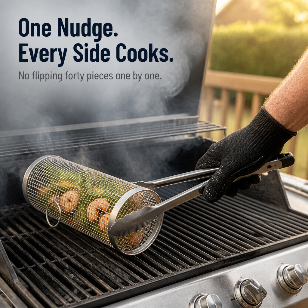 FireGlide™ — Catch Every Veggie, Shrimp & Fry the Grates Used to Eat