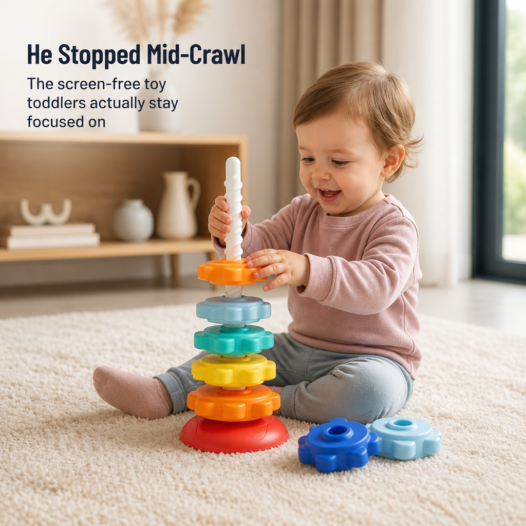 RadiantSpin™ Tower — Drop, Spin & Stack: The Screen-Free Toy Toddlers Beg For