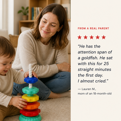 RadiantSpin™ Tower — Drop, Spin & Stack: The Screen-Free Toy Toddlers Beg For