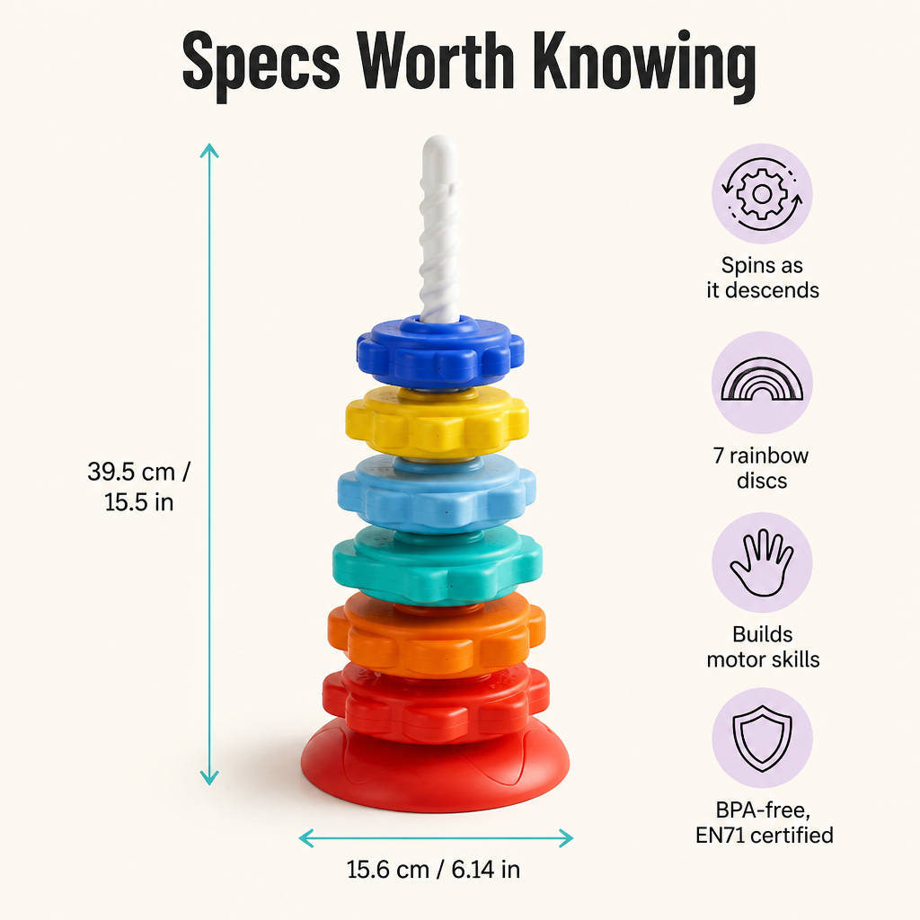 RadiantSpin™ Tower — Drop, Spin & Stack: The Screen-Free Toy Toddlers Beg For