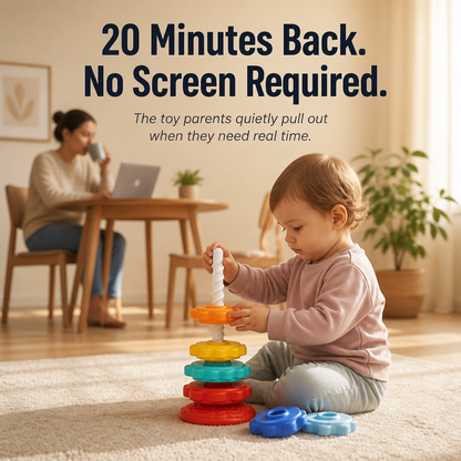 RadiantSpin™ Tower — Drop, Spin & Stack: The Screen-Free Toy Toddlers Beg For