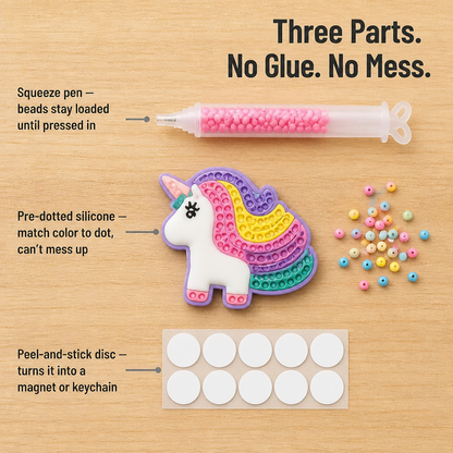 SparkBead™ — Squeeze Beads Into Magnets, Keychains & Wall Art Kids Actually Finish