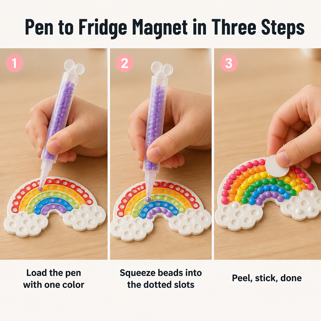 SparkBead™ — Squeeze Beads Into Magnets, Keychains & Wall Art Kids Actually Finish