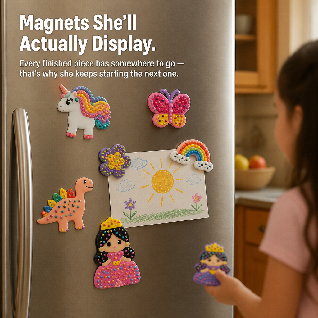SparkBead™ — Squeeze Beads Into Magnets, Keychains & Wall Art Kids Actually Finish